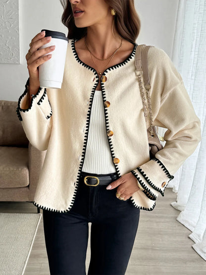Ángela | Chaqueta Botonera Chic - Beige