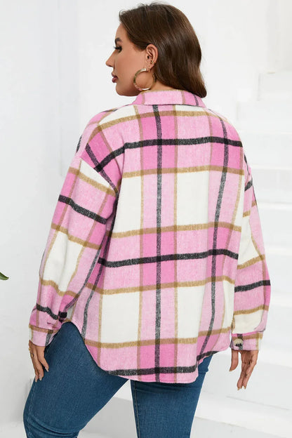Constanza | Chaqueta Cuadros Clásica - Rosado Polvoso
