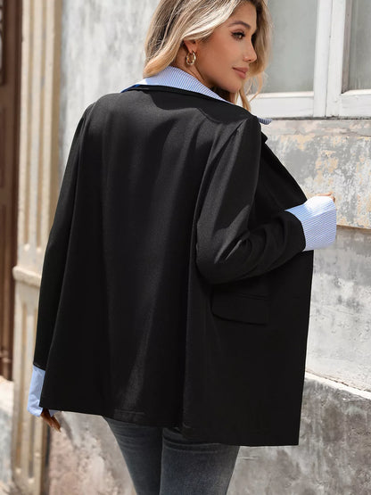 Josefina | Blazer Manga Larga Rayas Efecto Dos Piezas