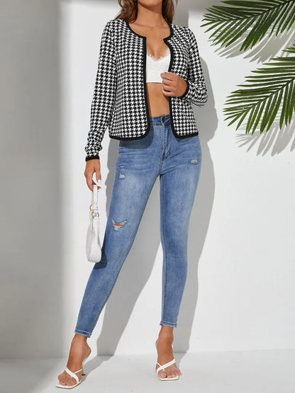 Graciela | Chaqueta Pata de Gallo - Negro