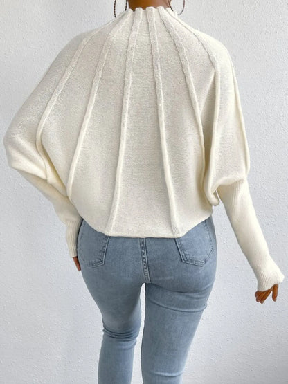 Bella | Suéter Cuello Cisne Acanalado Manga Larga