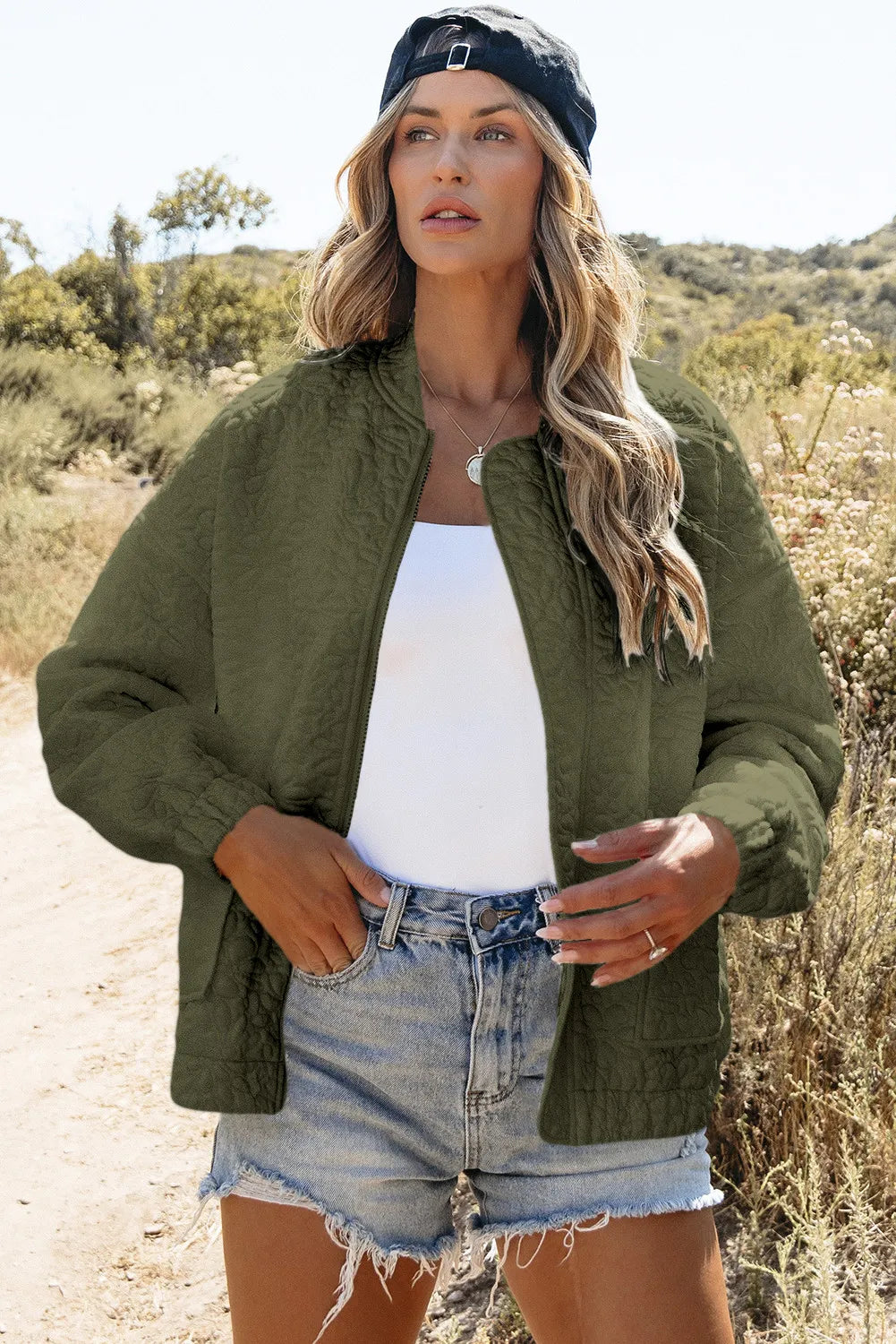 Coral | Chaqueta Cuello Estructurado - Moss