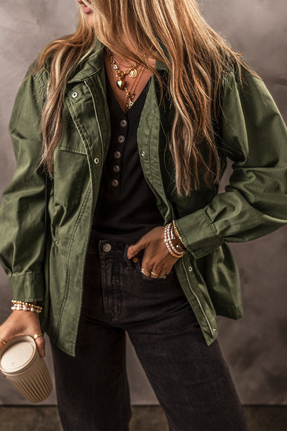 Alba | Chaqueta Polar Zip - Verde Militar