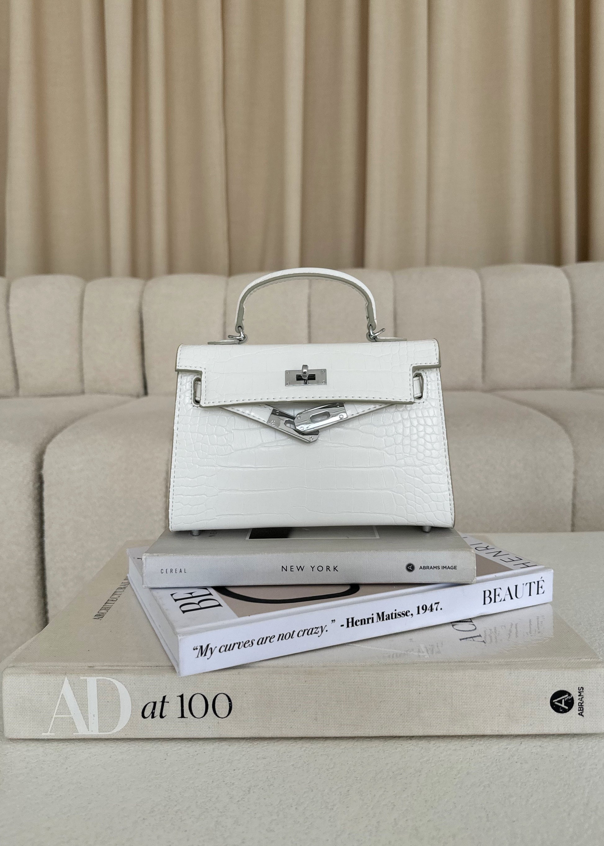 Kels Mini Hand Bag - White Croc