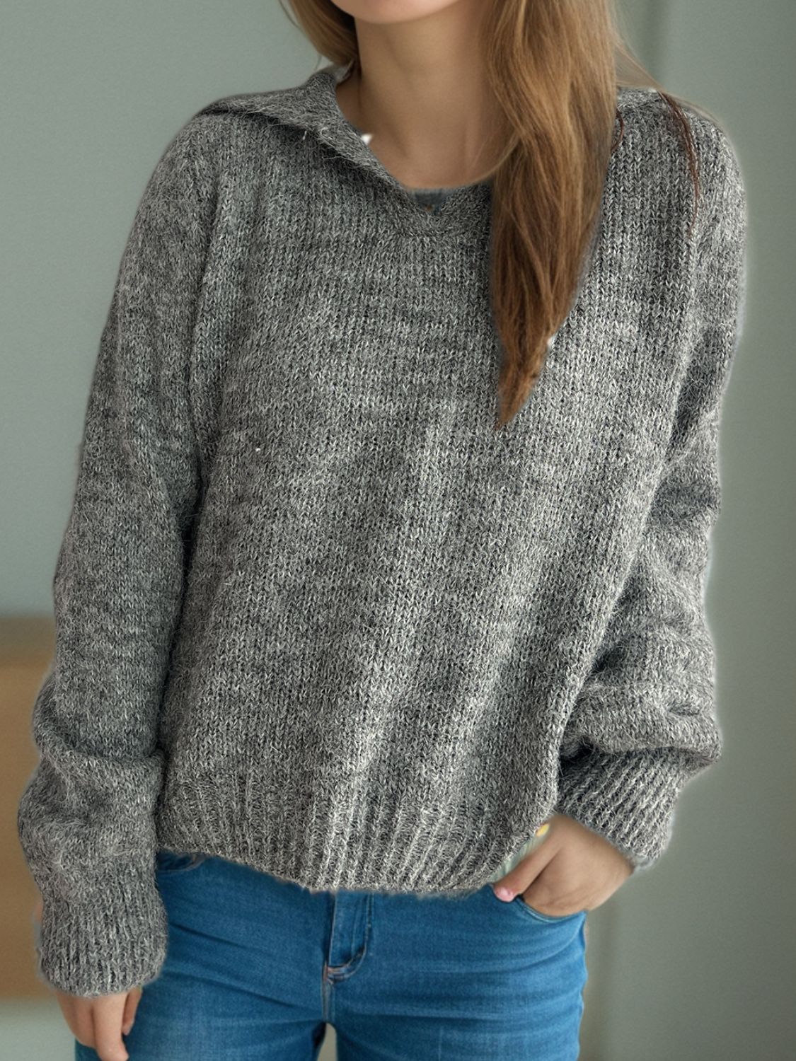 Amber | Suéter Cuello Camisero Manga Larga