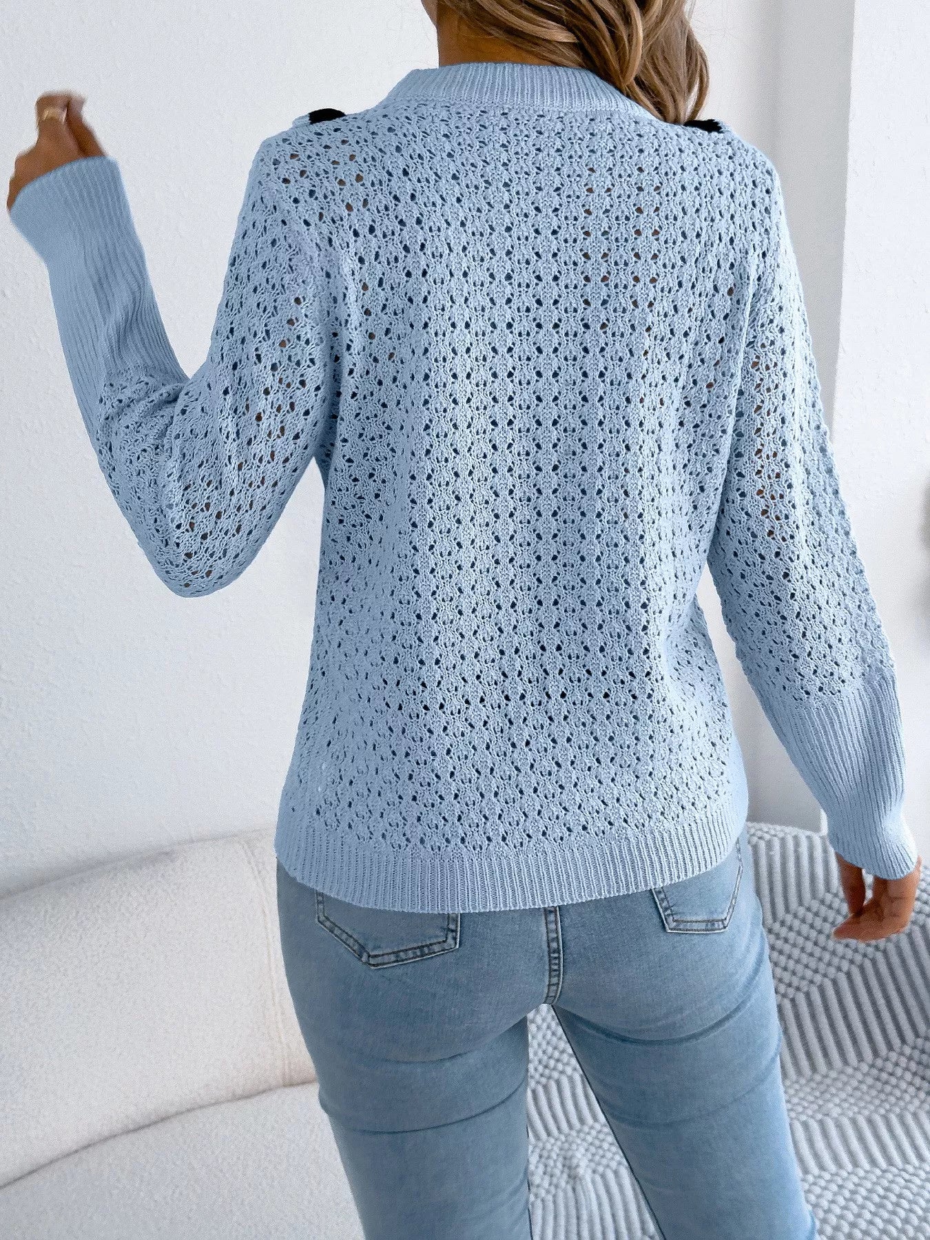 Azucena | Suéter Hollow Out With Con Contraste Trim