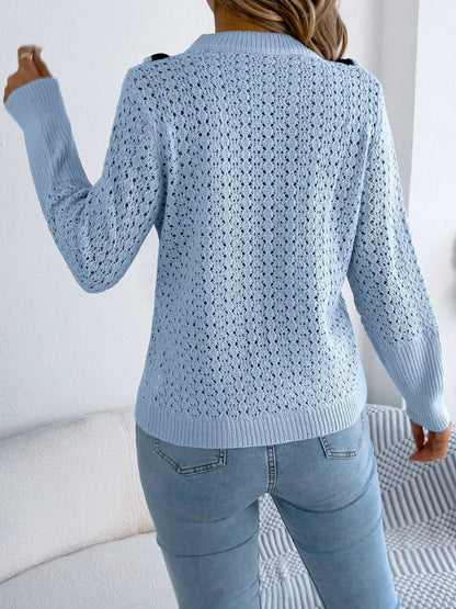 Azucena | Suéter Hollow Out With Con Contraste Trim