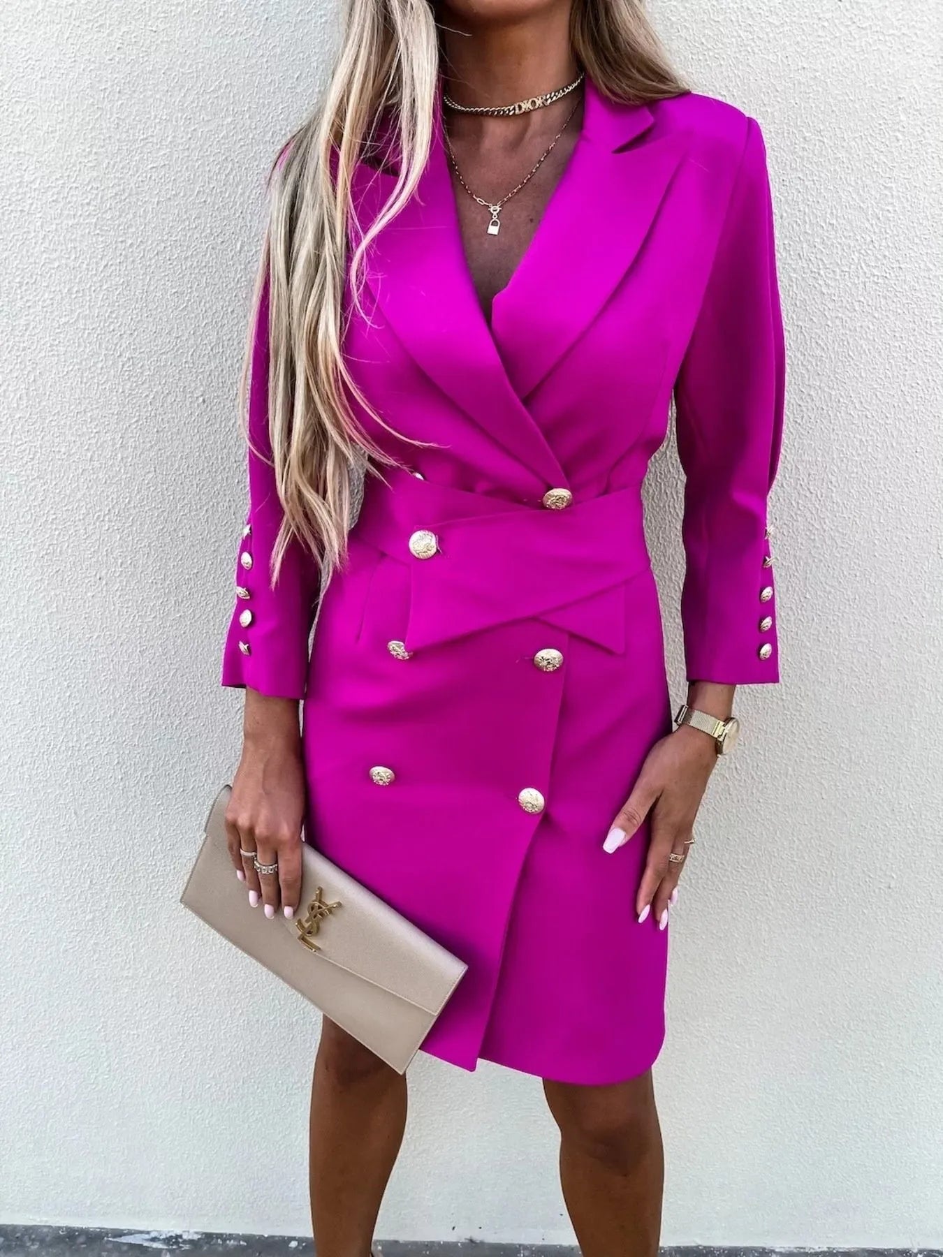 Amara | Blazer Largo Doble Botonadura