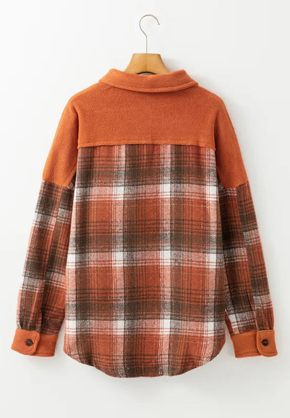 Aurora | Chaqueta Cuadros Clásica - Terracota
