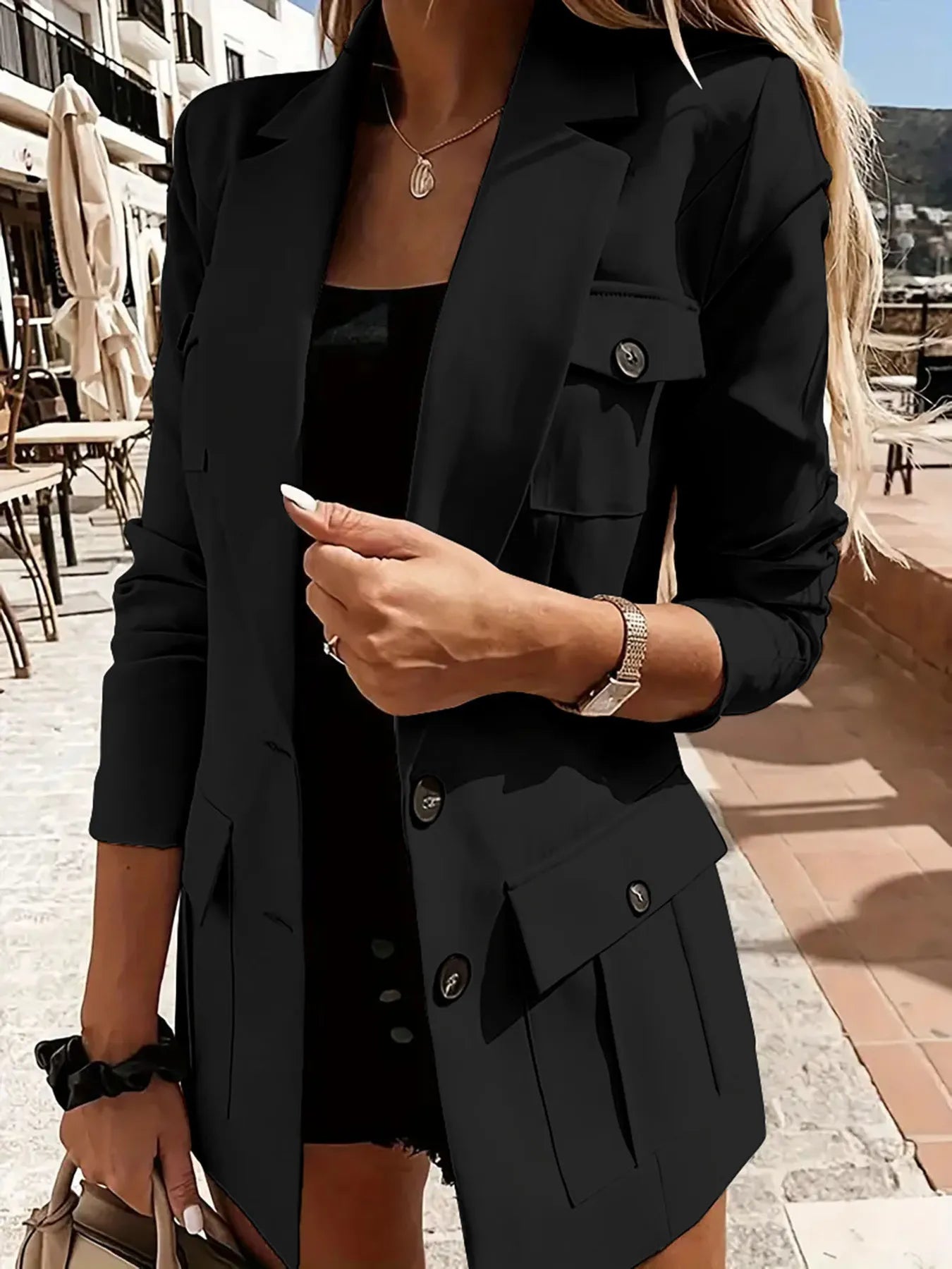 Dafne | Blazer Manga Larga Cuello Solapa