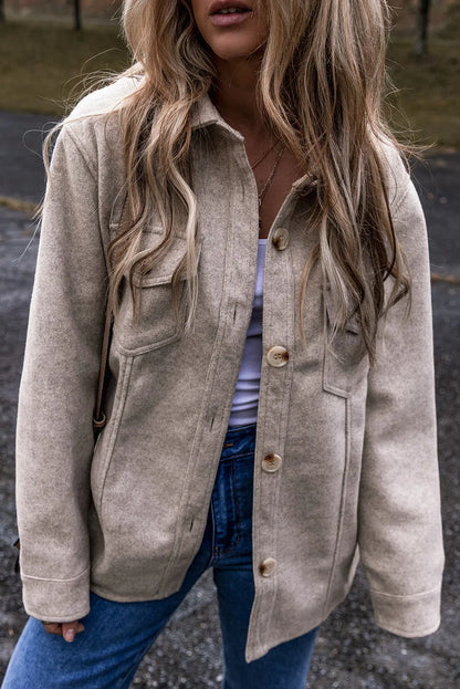 Lorena | Chaqueta Cuello Estructurado - Dust Storm