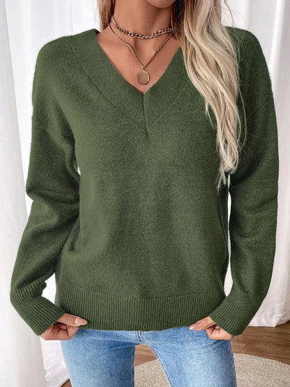 Cosima | Suéter Twisted Escote V Manga Larga Sweatshirt