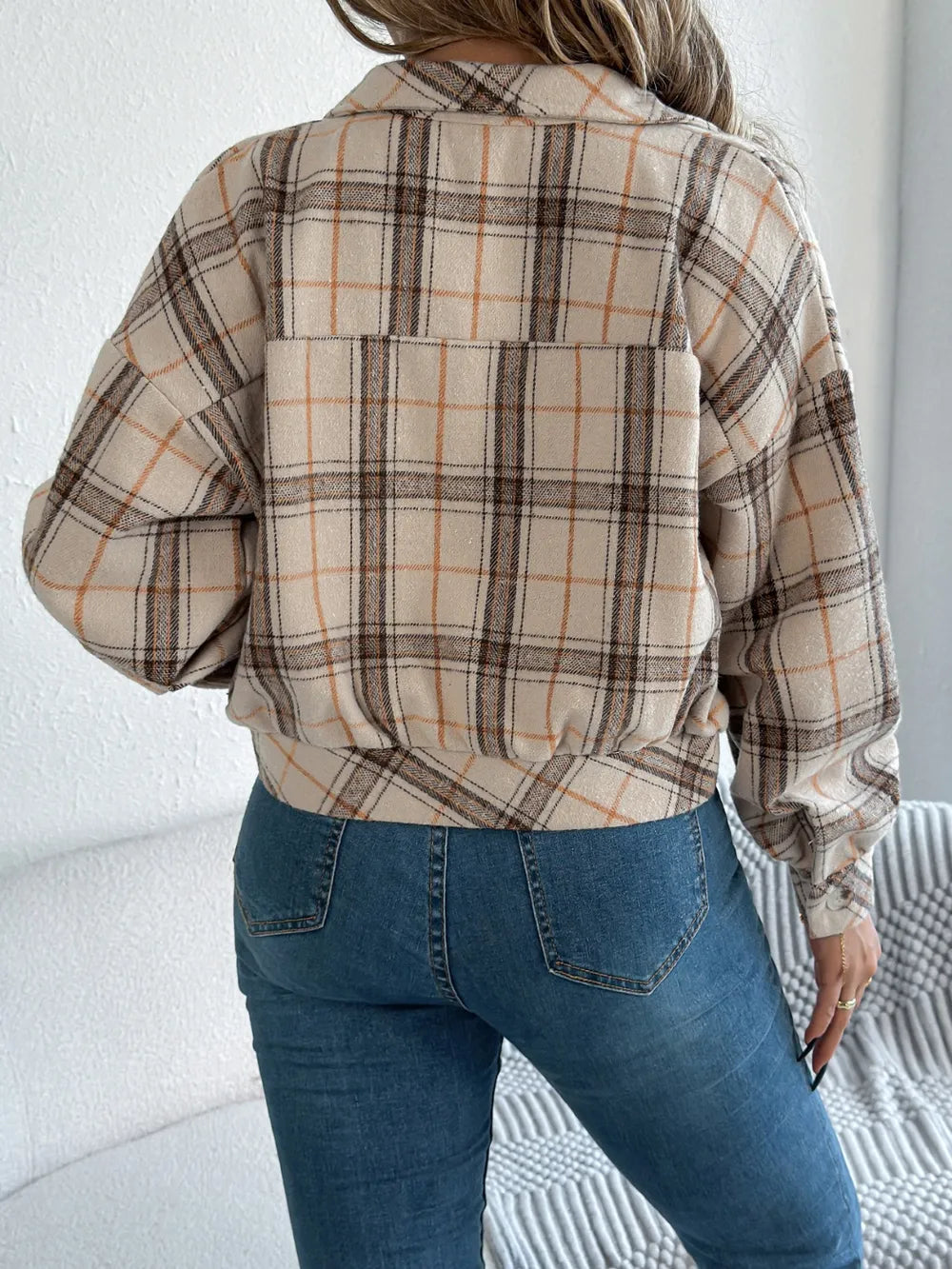 Esmeralda | Chaqueta Cuadros Clásica - Terracota