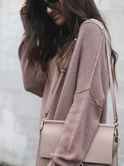 Dariana | Suéter Acanalado Relaxed Fit Manga Larga