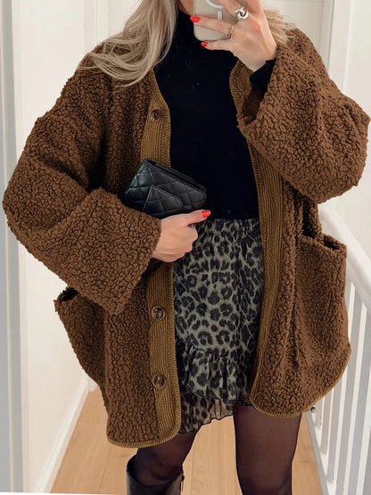 Regina | Chaqueta Sherpa Suave - Café