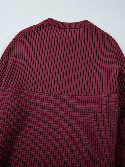 Domitila | Suéter Solid Color Mixed Tejido Texturizadoted Crew