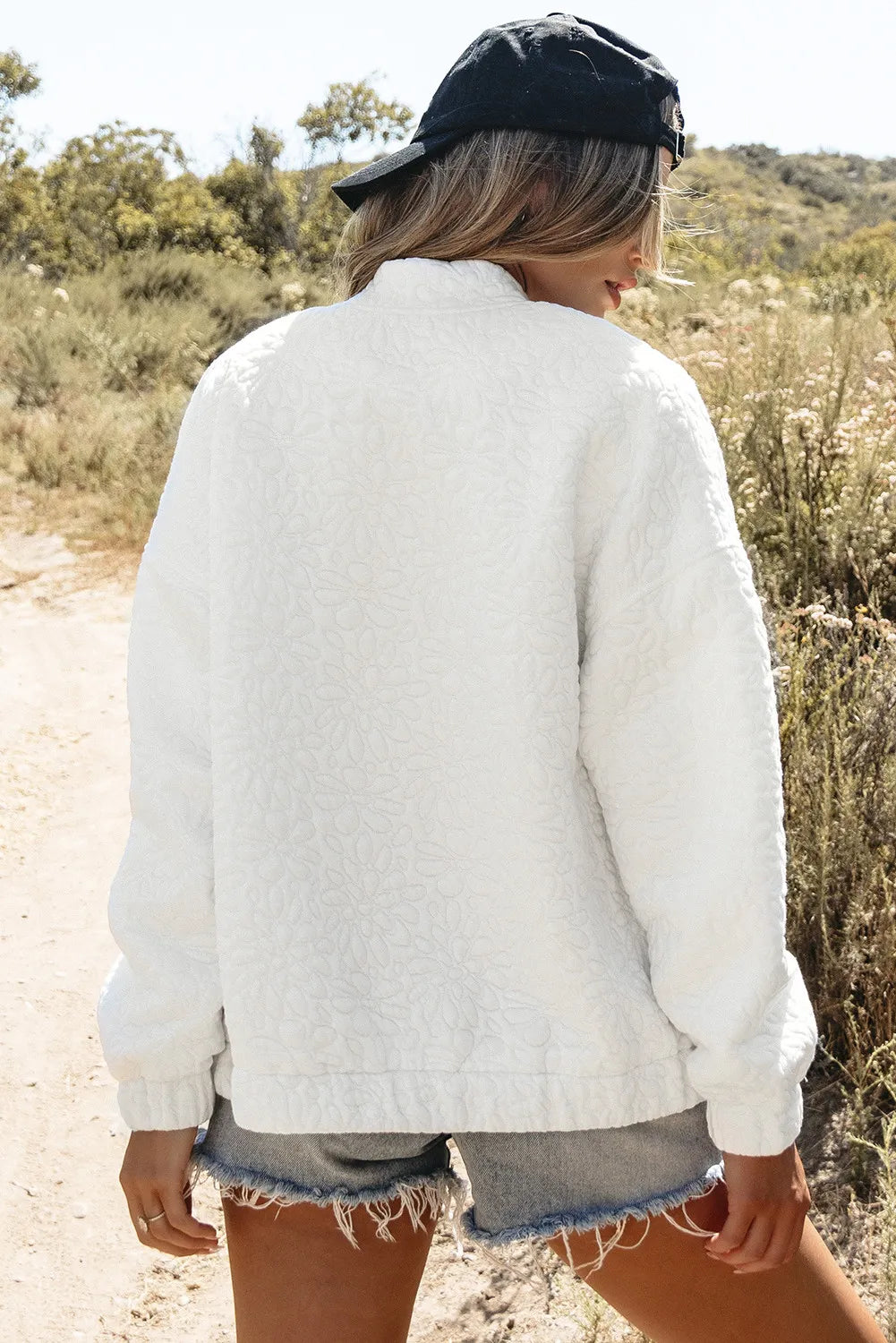 Coral | Chaqueta Cuello Estructurado - Blanco