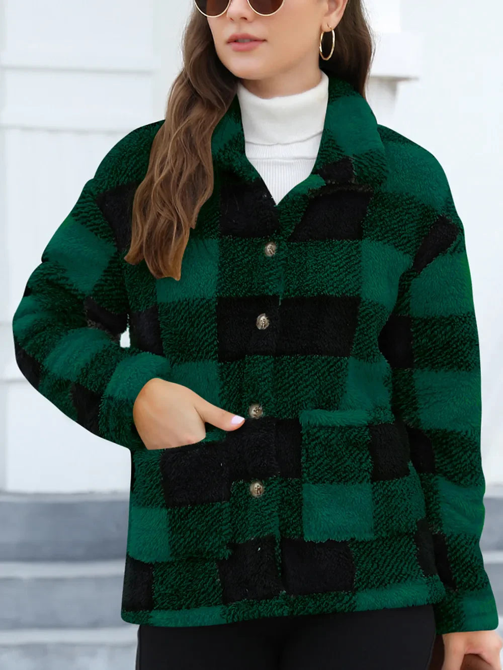 Amelia | Chaqueta Botonera Chic - Verde Oscuro