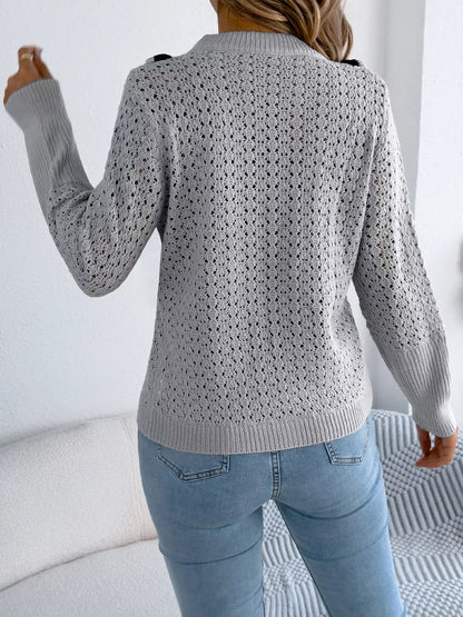Azucena | Suéter Hollow Out With Con Contraste Trim