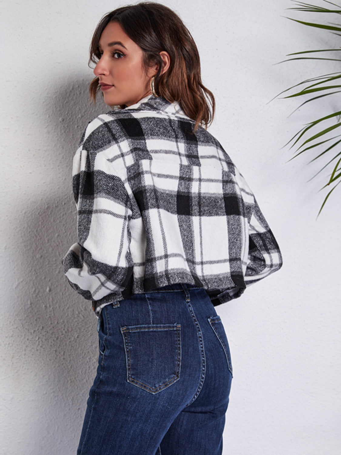Fernanda | Chaqueta Cuadros Clásica - Blanco