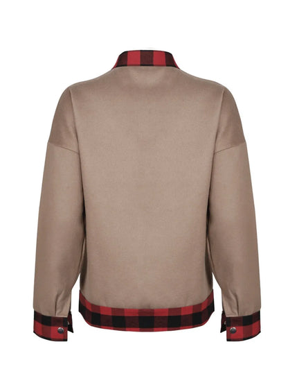 Beatriz | Chaqueta Tartán Elegante - Taupe
