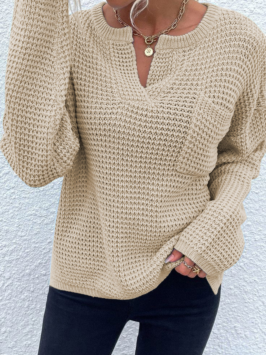 Bethany | Suéter Notched Manga Larga