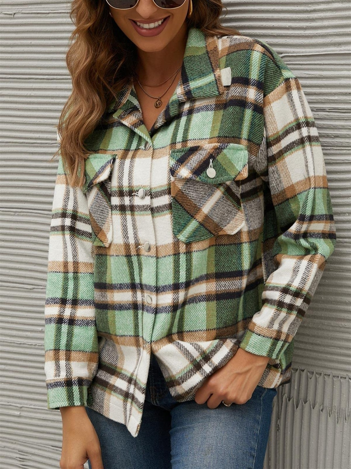 Azul | Chaqueta Tartán Elegante - Verde
