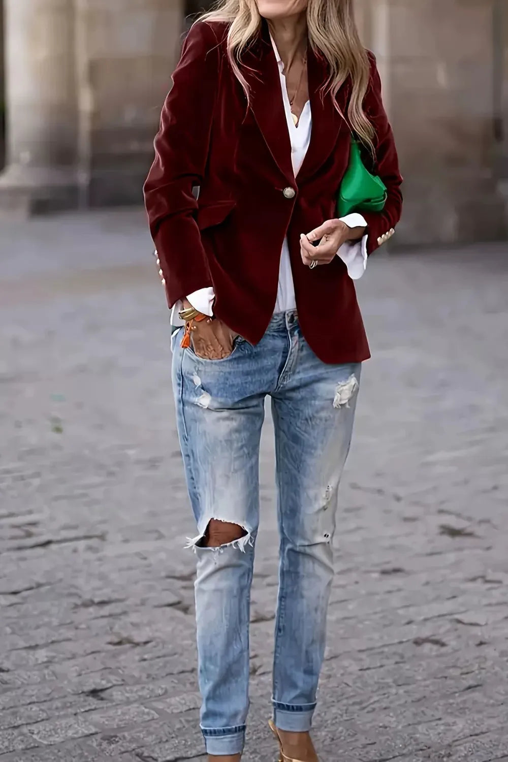 Dalila | Blazer Cuello Solapa Un Botón Clásico