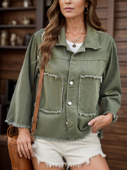 Jade | Chaqueta Denim Premium - Moss
