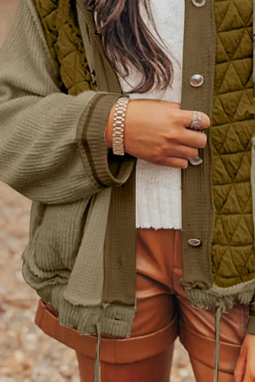 Macarena | Chaqueta Color Block - Blanco