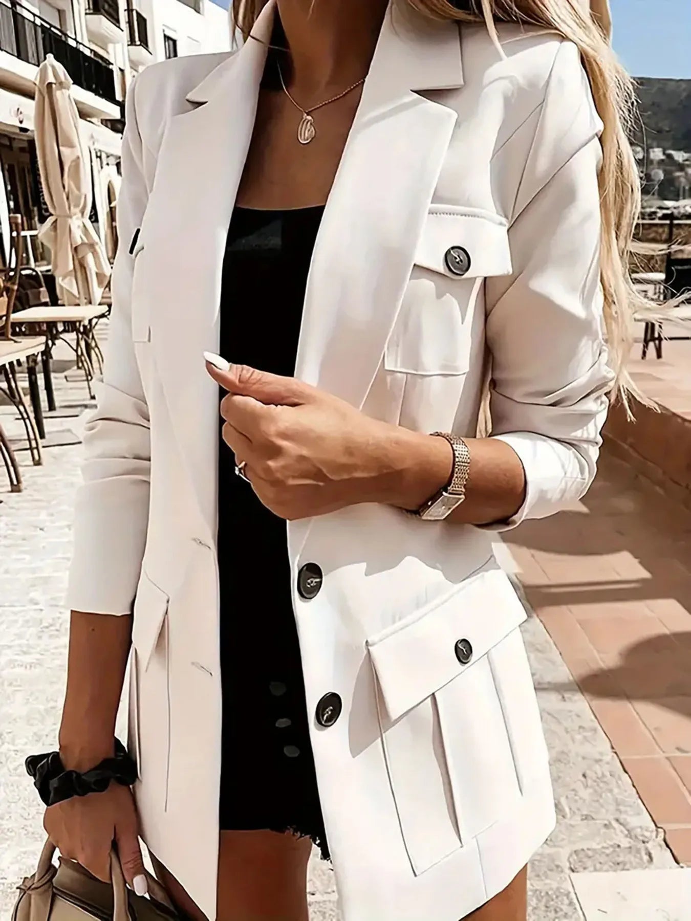 Dafne | Blazer Manga Larga Cuello Solapa