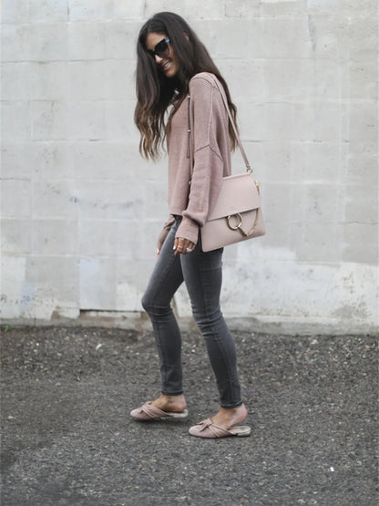 Dariana | Suéter Acanalado Relaxed Fit Manga Larga