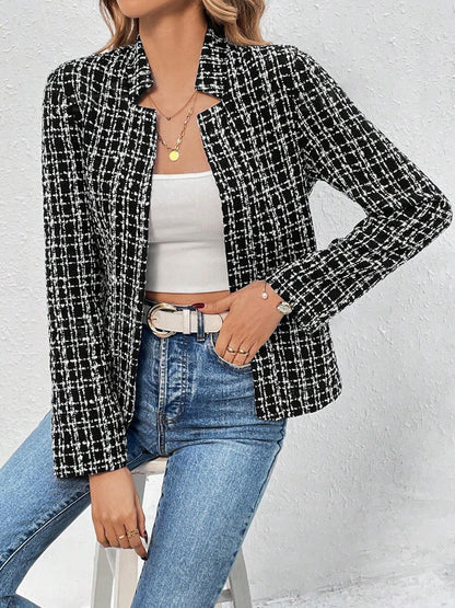 Olivia | Chaqueta Tartán Elegante - Beige