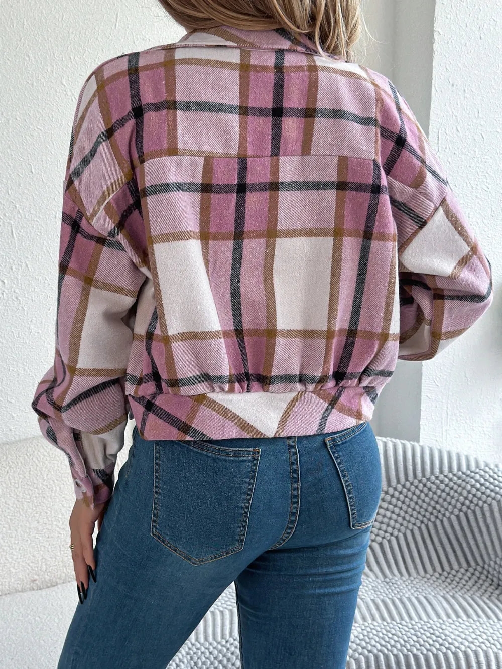 Esmeralda | Chaqueta Cuadros Clásica - Terracota