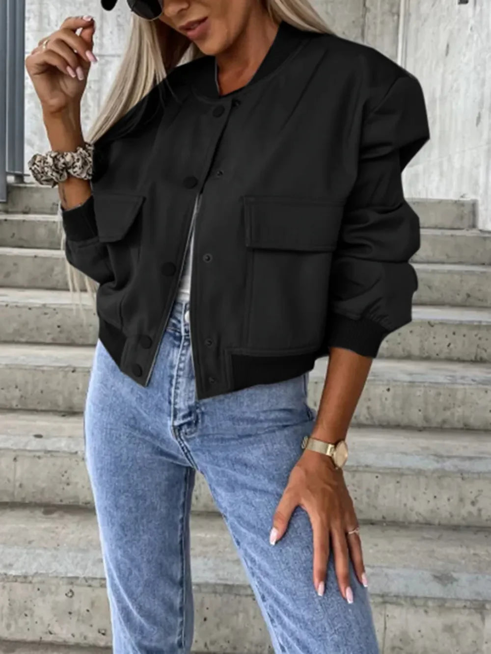 Ximena | Chaqueta Hombro Caído - Negro