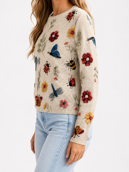 Encantado | Suéter Floral Tejido