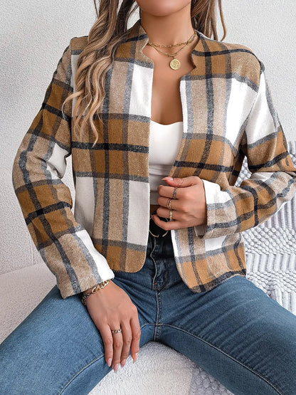 Blanca | Chaqueta Tartán Elegante - Azul Oscuro