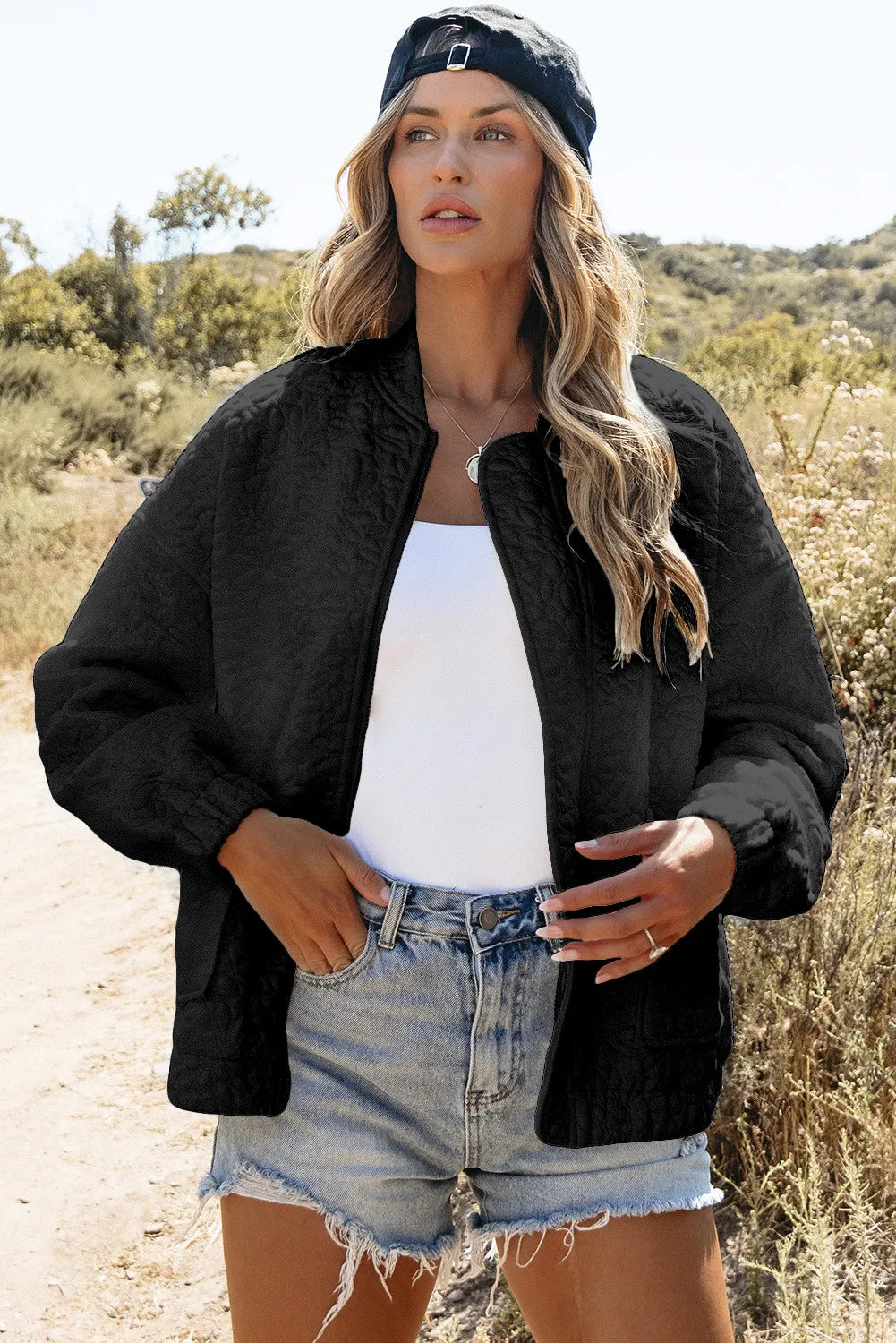 Coral | Chaqueta Cuello Estructurado - Blanco