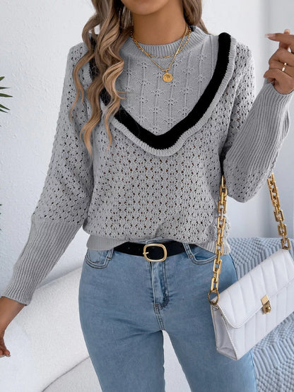 Azucena | Suéter Hollow Out With Con Contraste Trim