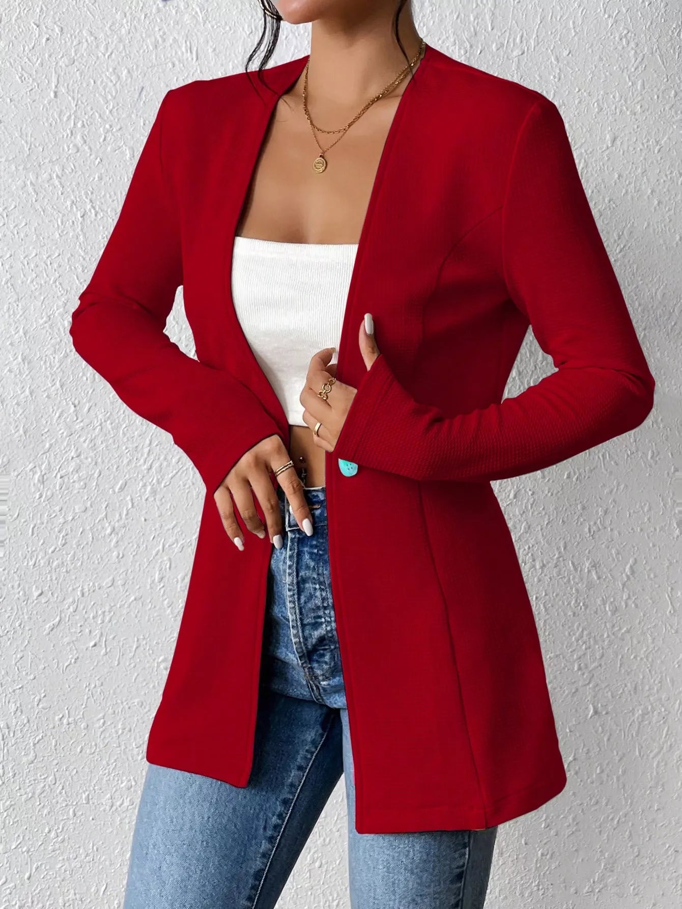 Eva | Blazer Manga Larga Un Botón Clásico