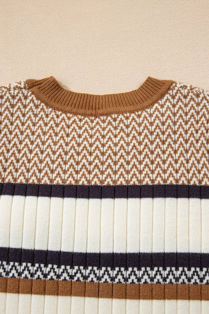 Dunia | Suéter Stripe Stylish Estampado Tejidoted Acanalado Trim Slim