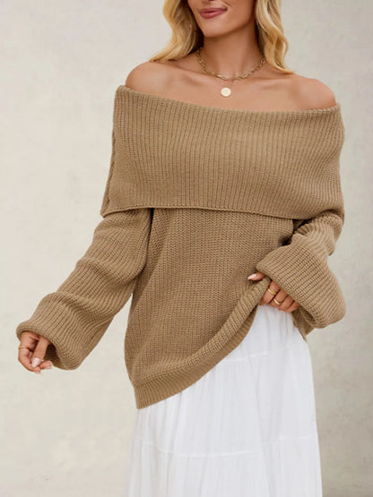Audra | Suéter Fold Over Collar Manga Larga