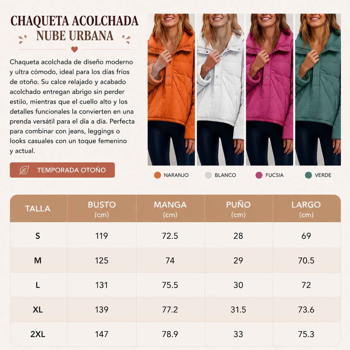 Nube | Chaqueta Acolchada Liviana