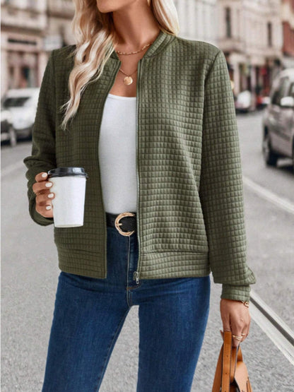 Anaís | Chaqueta Polar Zip - Verde Militar