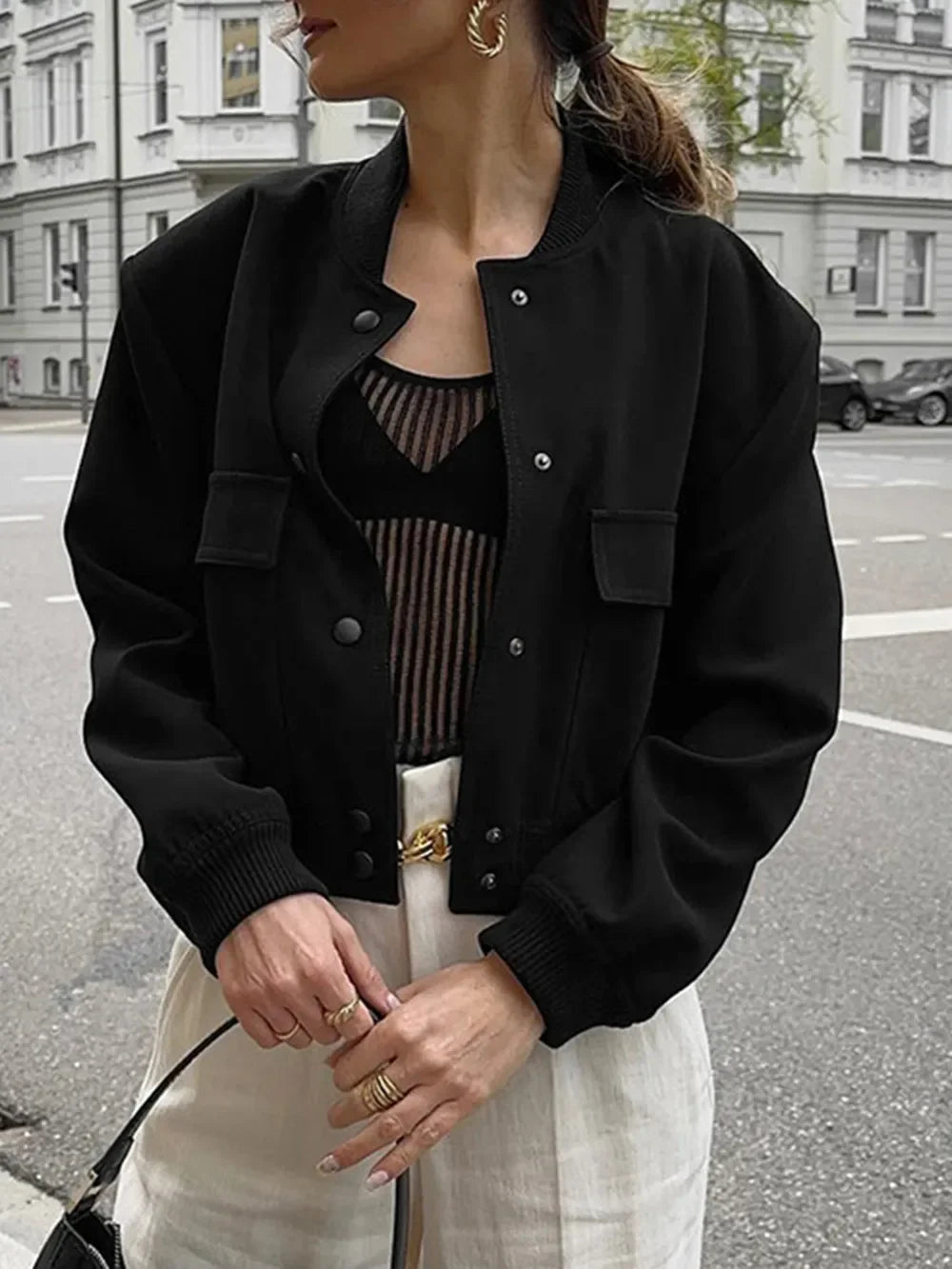 Matilde | Chaqueta con Bolsillos - Negro