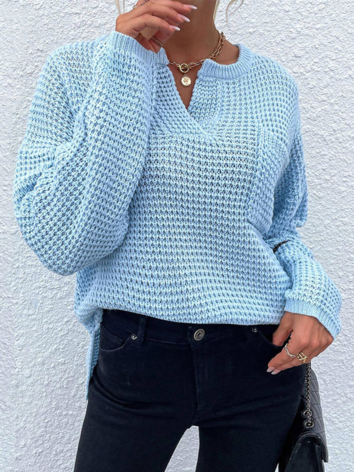 Bethany | Suéter Notched Manga Larga