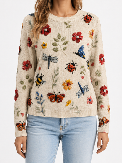 Encantado | Suéter Floral Tejido