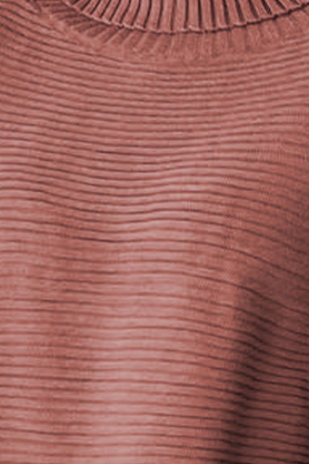 Darlene | Suéter Acanalado Cuello Alto Hombros Caídos Pullover