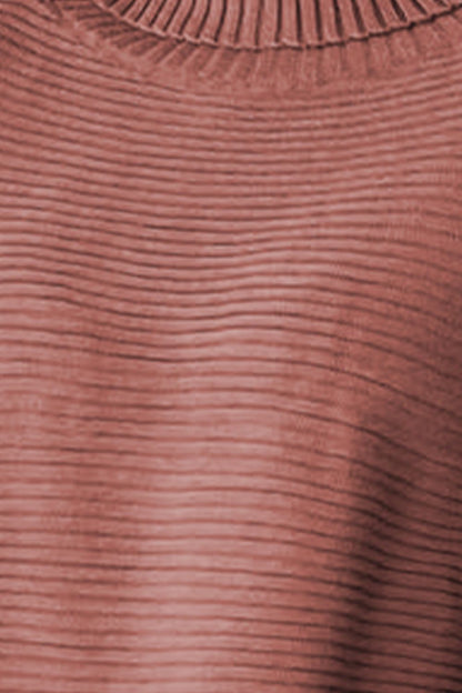 Darlene | Suéter Acanalado Cuello Alto Hombros Caídos Pullover