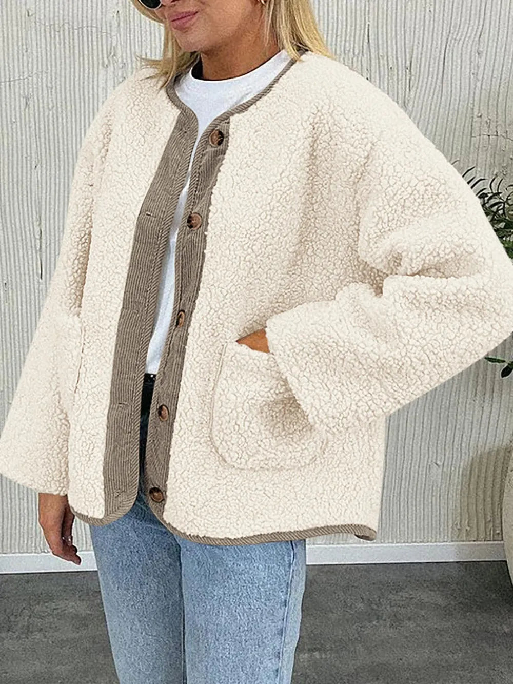 Regina | Chaqueta Sherpa Suave - Crema